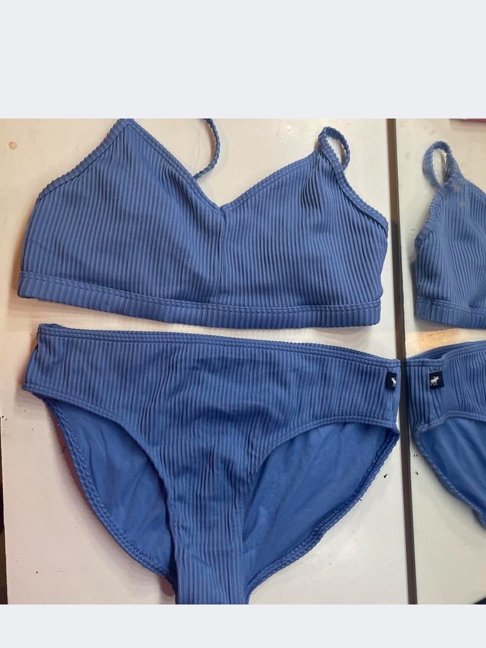 abercrombie kids Blue Ribbed Two-Piece Bikini Set